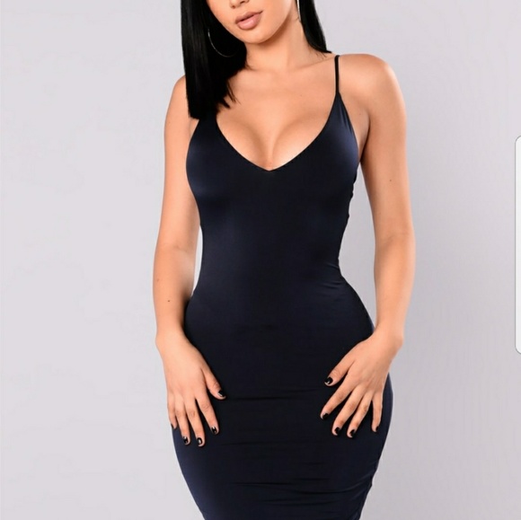fashion nova black midi dress